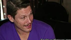 kinky asian masseuse jerks cock during massage