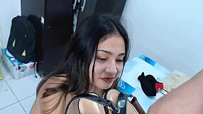 My husband CAME on my stepsister's high heels, FORCED her to lick them clean, sucking toes