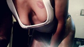 Ebony Babe Bounces Oiled Ass on Bed