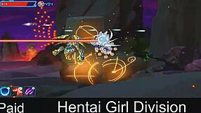 Hentai girl division neko in anime action