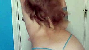 blonde milf teases with outdoor strip and bed play