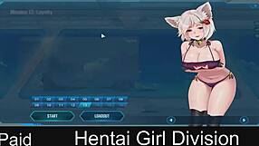 Hentai girl division neko in anime action