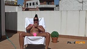 Latina Brunette Kim Hot Gives Blowjob, Rides In Cowgirl, And Takes Cumshot From Neighbor Rookie