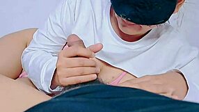 Asian couple shares homemade intimate moment