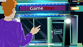 Big tits girl plays cybersex with blowjob and pussy fuck