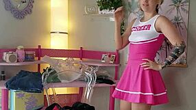 blonde teen cheerleader trying on sexy lingerie wishlist gifts