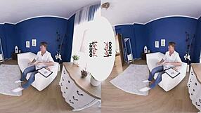 Blonde engages in 3some blowjob and handjob with shaved pussy group