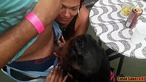 can you believe this triple blowjob at the party?