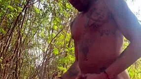 This hetero black stud takes a walk in the bush behind school and finds a horny young guy eager for his cock. He fucks his tight ass and shoots his load in his mouth