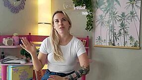 blonde teen cheerleader trying on sexy lingerie wishlist gifts