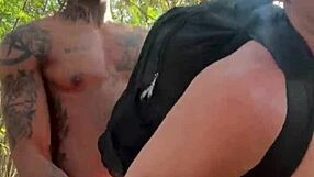 This hetero black stud takes a walk in the bush behind school and finds a horny young guy eager for his cock. He fucks his tight ass and shoots his load in his mouth