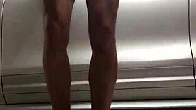 I spy on gay action in the garage gym.