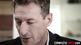 taboo stepdaughter teen in threesome group with brunette