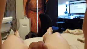 Super wet Asian wife intensely rides husband to cum. She cums hard.