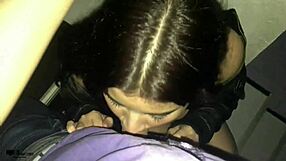 Mafer performs intense deepthroat on stepsister's big cock