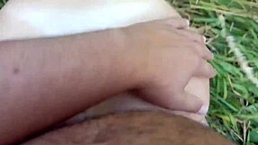 Fuck pussy in bushes cum in pantyhose