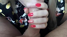 blowjob from blue-eyed blonde girl Miki Mouse feels so good