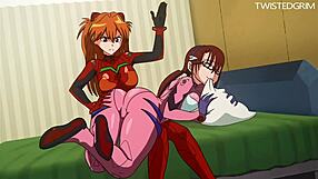 anime hentai girl gives blowjob with big tits and ass