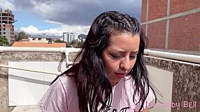 Latina Stepsister Gets Wet for Naked View