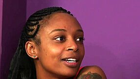 Ebony Domina Jerks in CFNM Scene