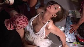 Big-boobed blonde MILF gets possessed and craves anal sex