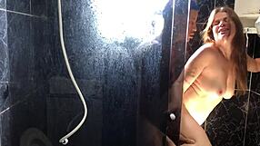 Novinho sneaks into the bathroom to nail his friend's hot blonde aunt