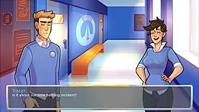 Tracer delivers intense head in academy 34 parody