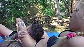 Blonde Nikki loves it when a guy licks her over tight panties