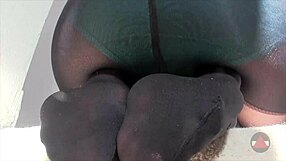 Pantyhose Ass And Feet Fetish In Upskirt Skirt