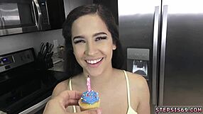 Redhead teen loses virginity in hardcore blowjob and squirting for birthday