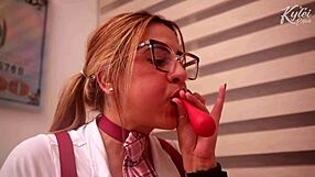 Inflating balloons and rubbing to excite you kylei ellish and ann rides