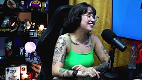 Martina Oliveira Flashes Natural Tits in Public Podcast Interview