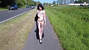 Slut Lucy Ravenblood Walks Nude On Public Road