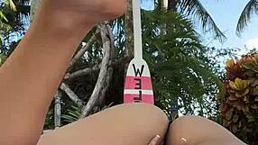 Can Asian Latina Babe Luna Luxe Resist Playing with Her Shaved Pussy Outdoors?