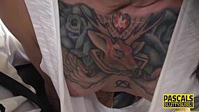 Flat-Chested Submissive Whore Swallows Cum In Mouth!