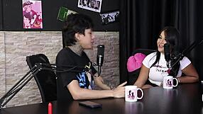 Wow! Brazilian Teen in Sheer Red Lingerie Gets Wild with Dj Rafa Loira and Mateus Hwang!