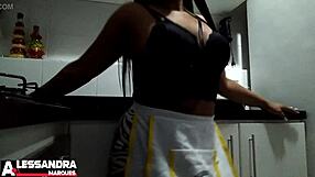 Alessandra Marques Fucking in the Kitchen, Big Tits Bouncing!