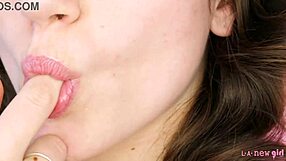 Super hot teen newcomer gives sensual massage to milf in lesbian scene