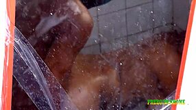 giving her doggystyle in bathroom