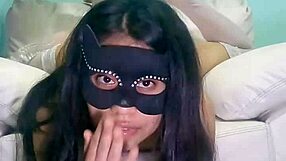 I feel tortured by my friend's giant dildo in my pussy.