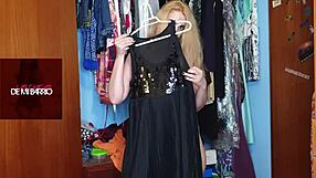 Sexting with boyfriend, sending video of changing clothes for him to choose outfit, feeling excited