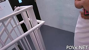 deep-throat blowjob followed by rough pov fuck