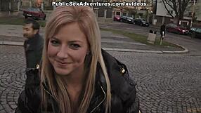 Girl masturbating cock in the alley, wanna watch?