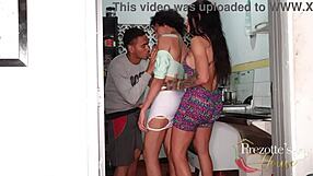 Сабрина Презотте с мужем долбят Дебора на кухне