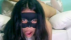 I feel tortured by my friend's giant dildo in my pussy.