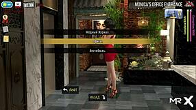 Fashion business leg massage with breasts in 3d anime game