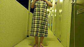 chubby asian milf records outdoor self-shot video session