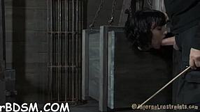 Hottie In Latex Dress Punished Blowjob BDSM Garage