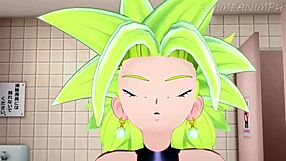 POV Lesbian Khalifa Experiences Her First Cock in Dragon Ball Hentai Hardcore Scene