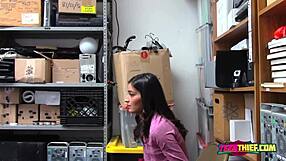 Officer thrusts his monster cock deep into Emily's eager pussy.